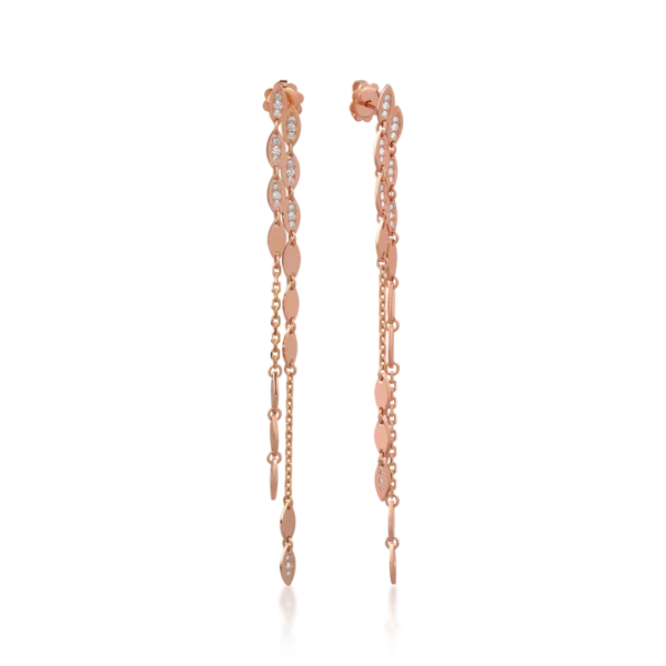 Cercei din aur roz cu diamante de 0.4ct