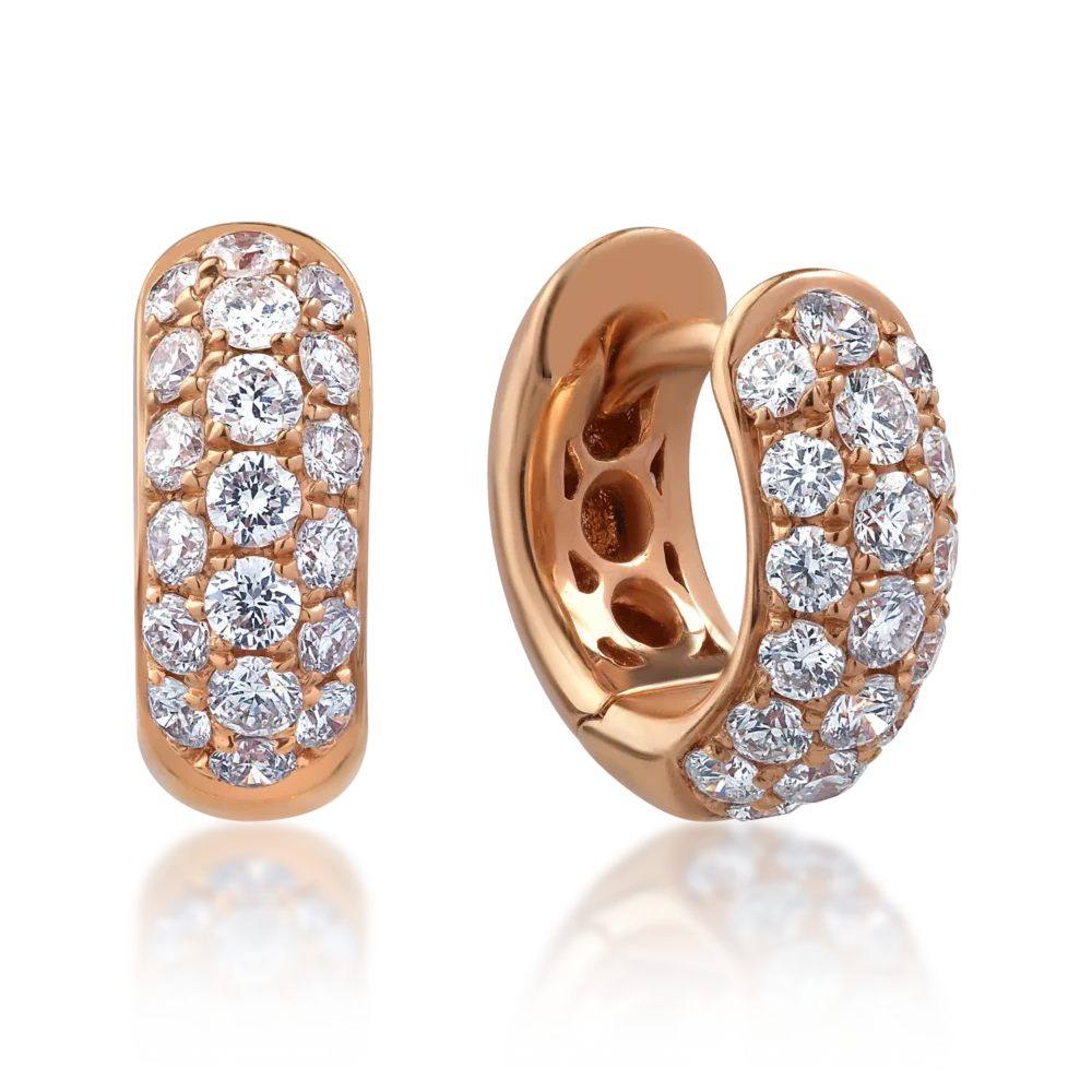 Cercei din aur roz cu diamante de 0.59ct