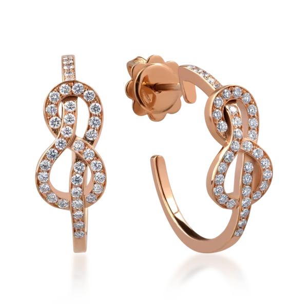 Cercei din aur roz cu diamante de 0.5ct