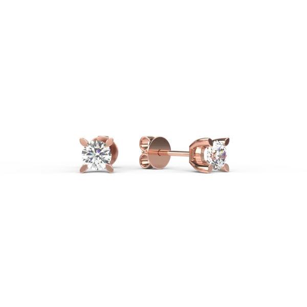 Cercei din aur roz cu diamante de 0.8ct