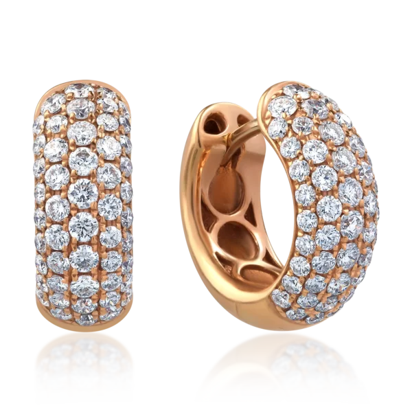 Cercei din aur roz cu diamante de 1.12ct