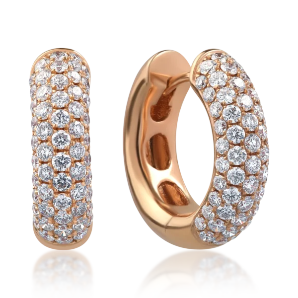 Cercei din aur roz cu diamante de 1.26ct