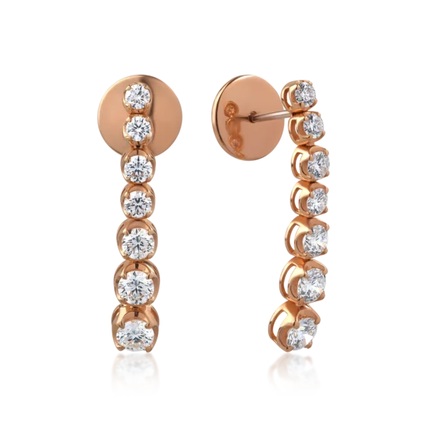 Cercei din aur roz cu diamante de 1.3ct