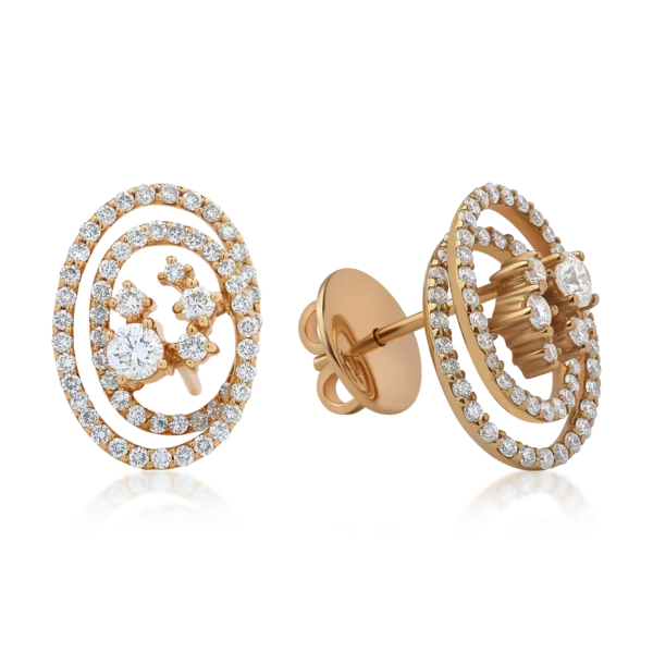 Cercei din aur roz cu diamante de 1.49ct