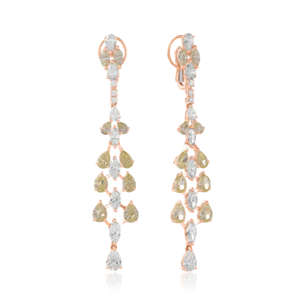 Cercei din aur roz cu fancy diamond de 7.17ct si diamante de 4.74ct