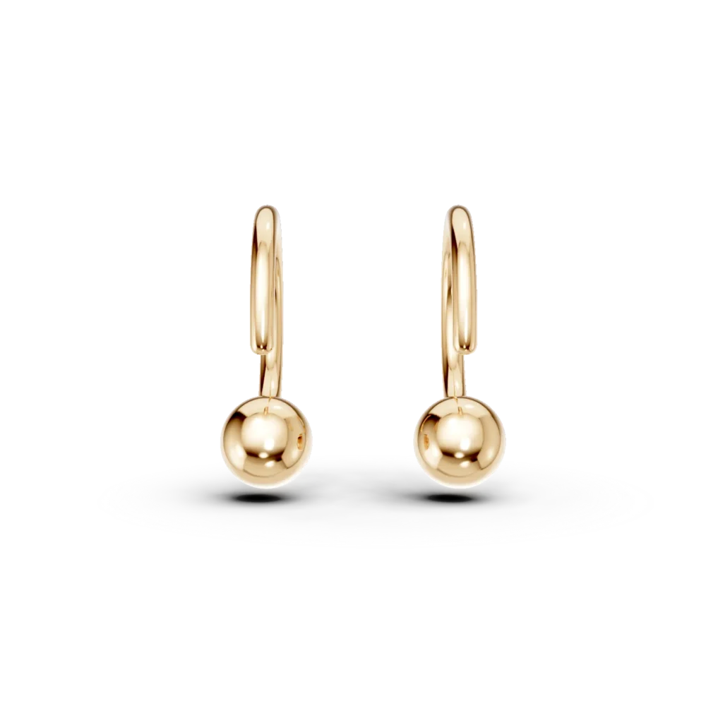 Cercei ear cuffs rotunzi din aur galben