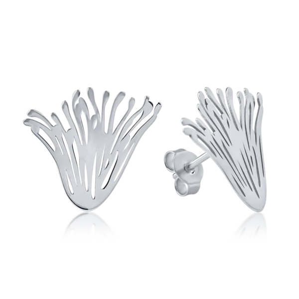 Cercei floare din aur alb