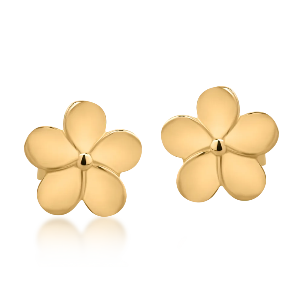 Cercei floare din aur galben - imagine 2