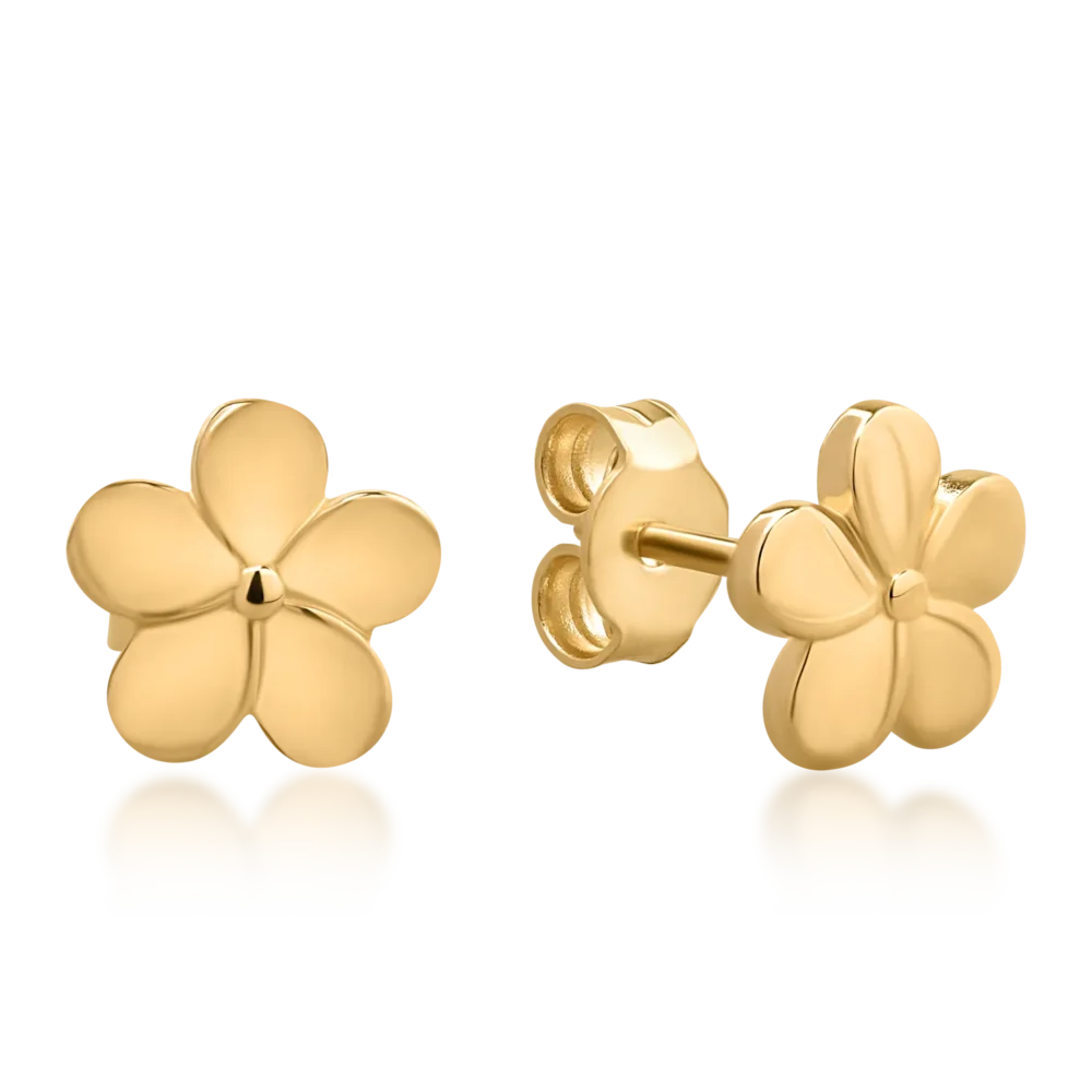 Cercei floare din aur galben