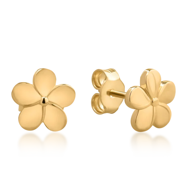 Cercei floare din aur galben