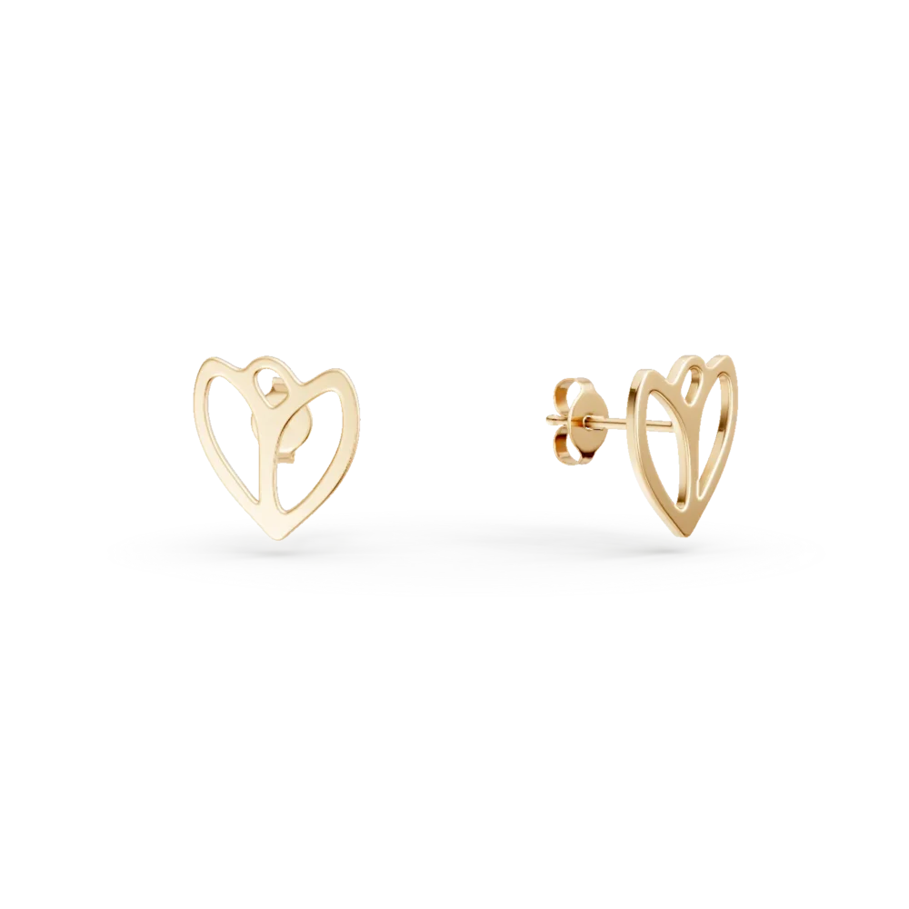 Cercei floare din aur galben