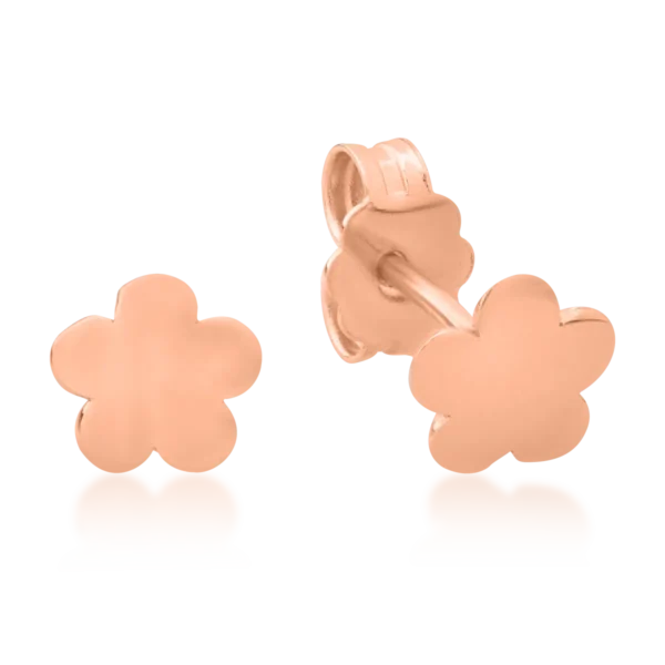 Cercei floare din aur roz