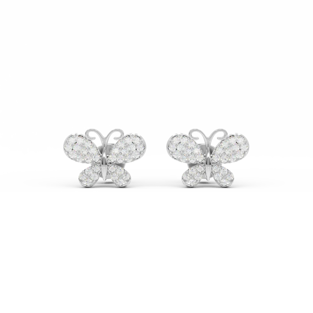 Cercei fluturasi din aur alb cu diamante de 0.31ct - imagine 2