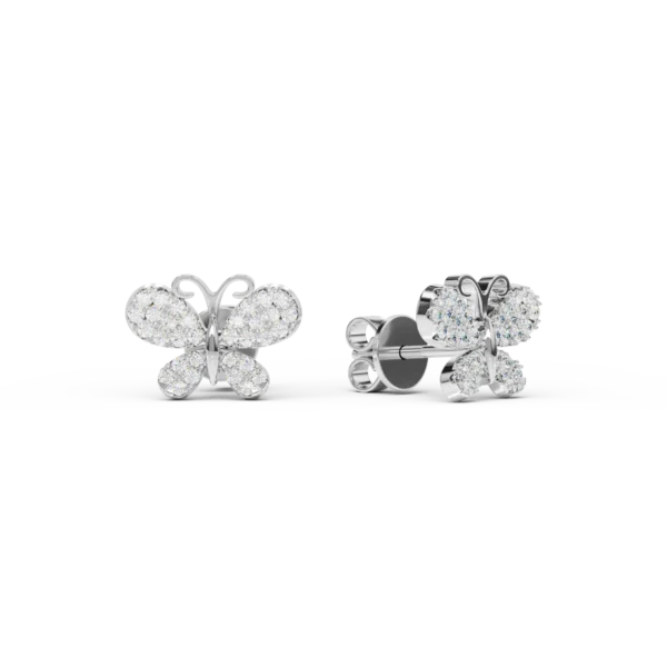 Cercei fluturasi din aur alb cu diamante de 0.31ct