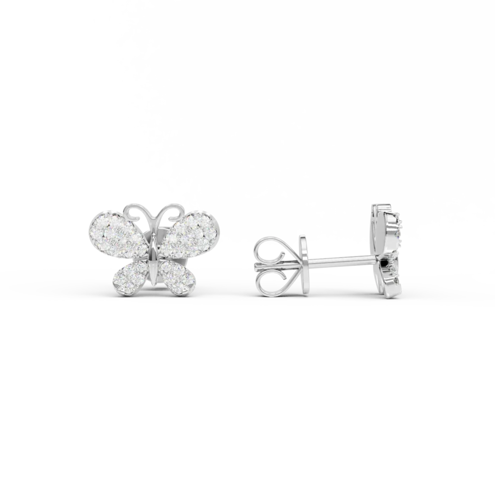 Cercei fluturasi din aur alb cu diamante de 0.31ct - imagine 3