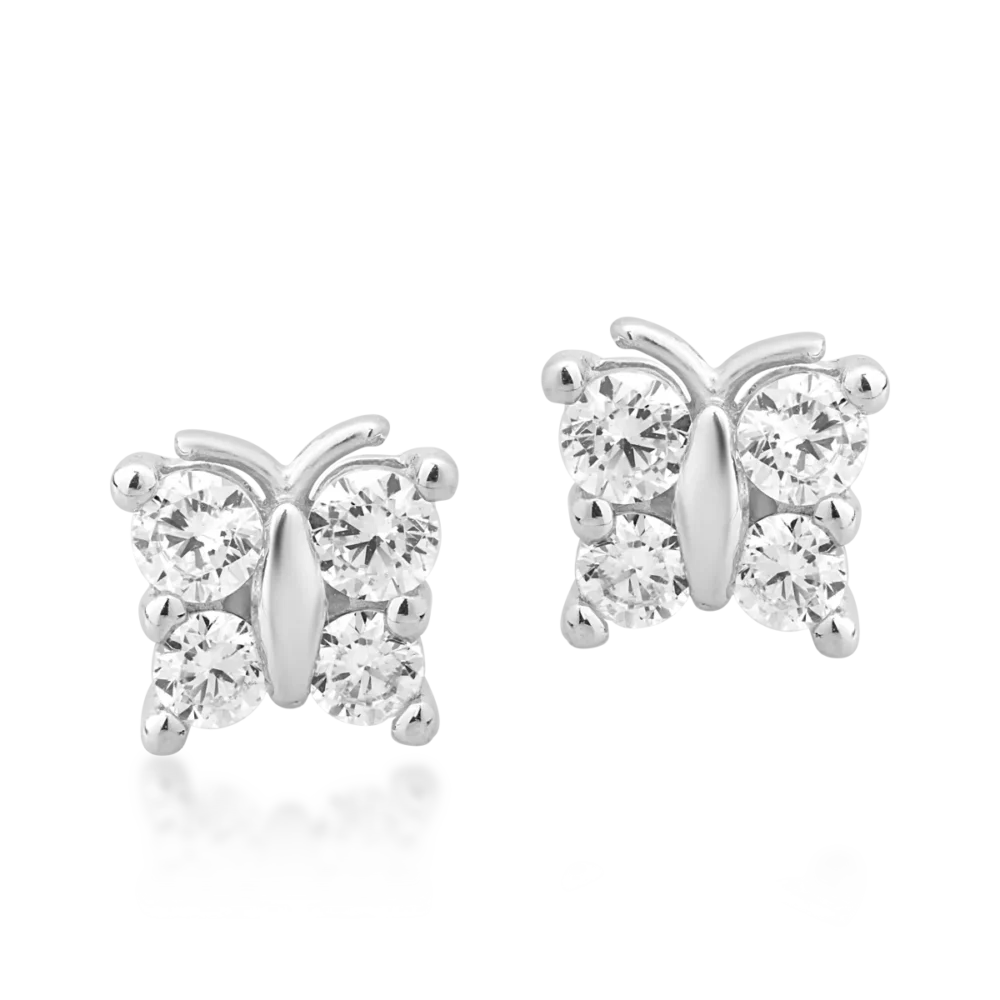 Cercei fluturasi din aur alb - imagine 2