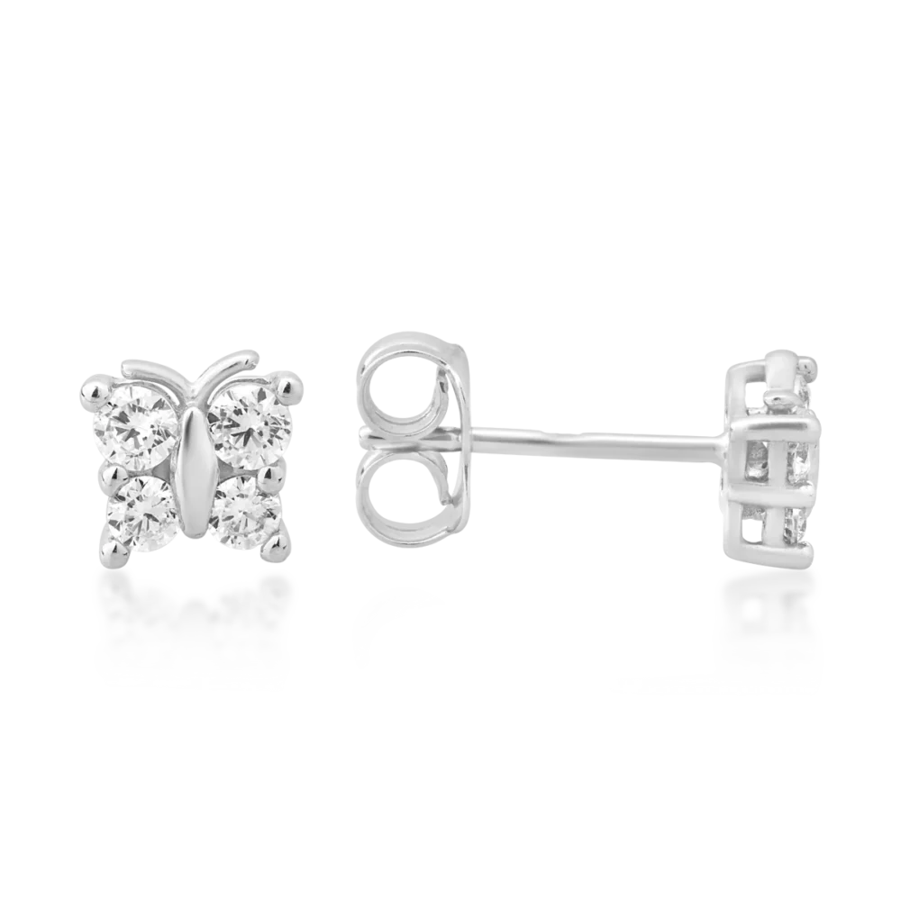 Cercei fluturasi din aur alb - imagine 3