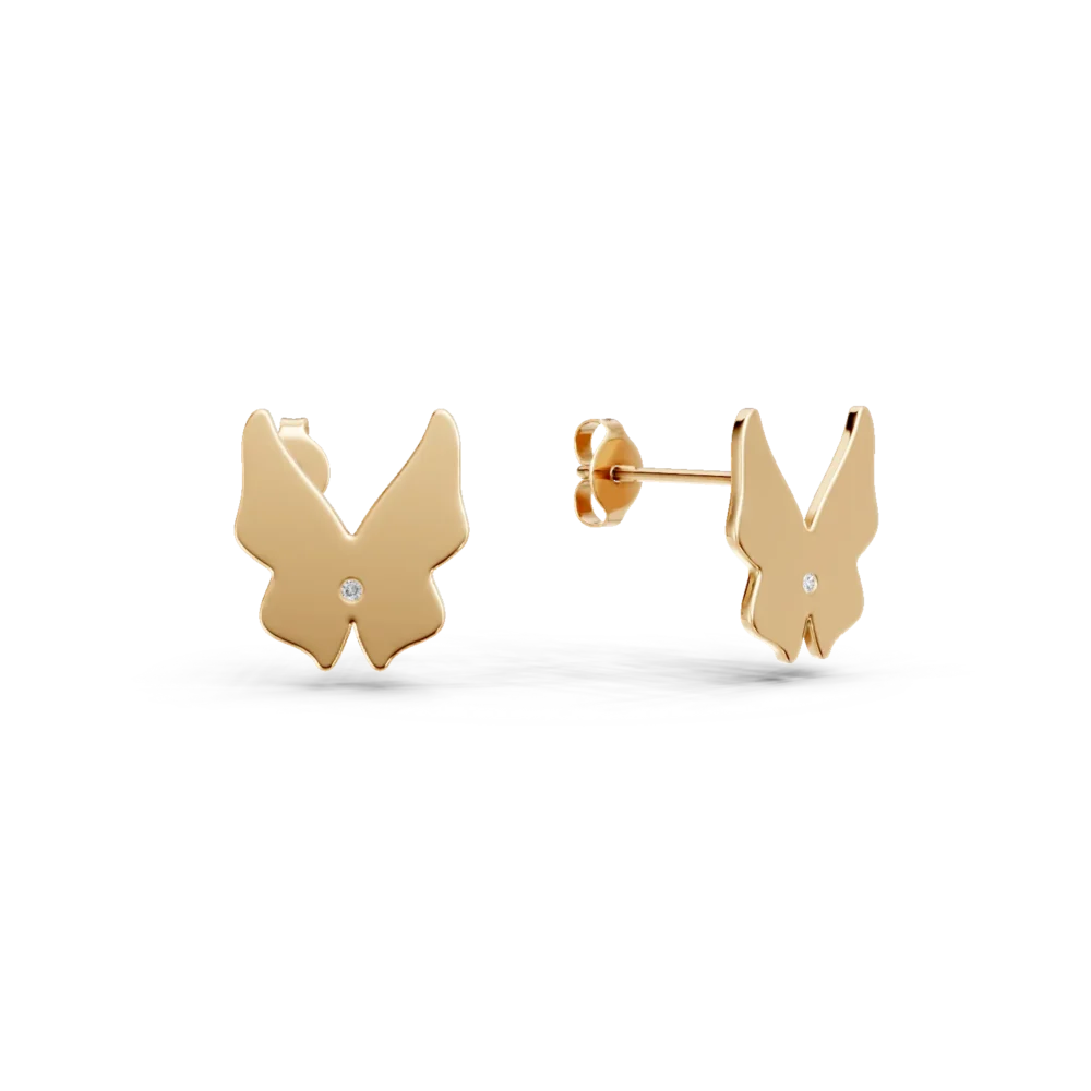 Cercei fluturasi din aur galben