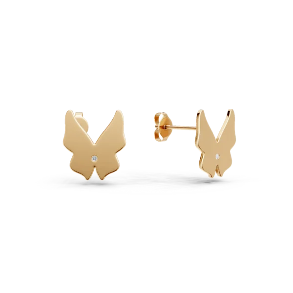 Cercei fluturasi din aur galben