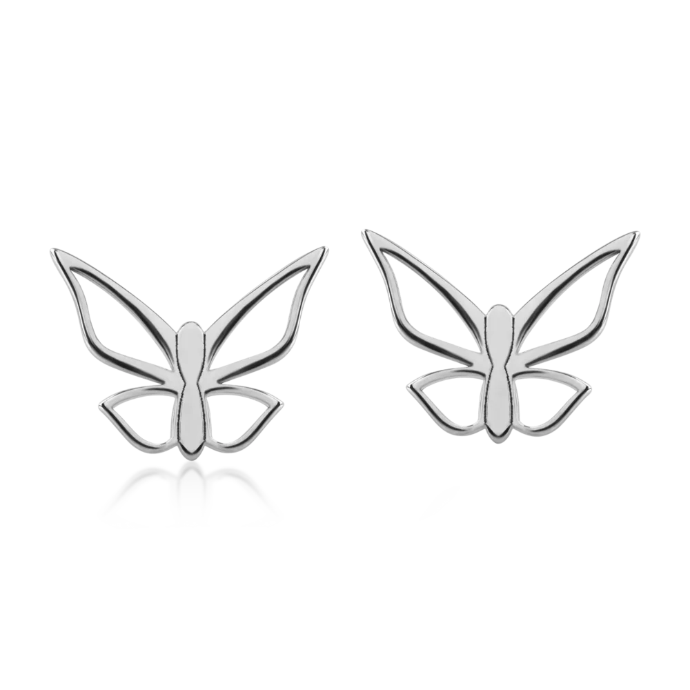Cercei fluture din aur alb - imagine 2