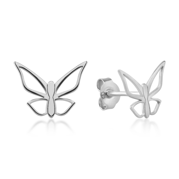 Cercei fluture din aur alb