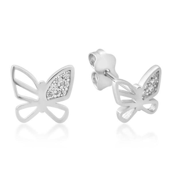 Cercei fluturi din aur alb