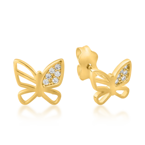 Cercei fluturi din aur galben
