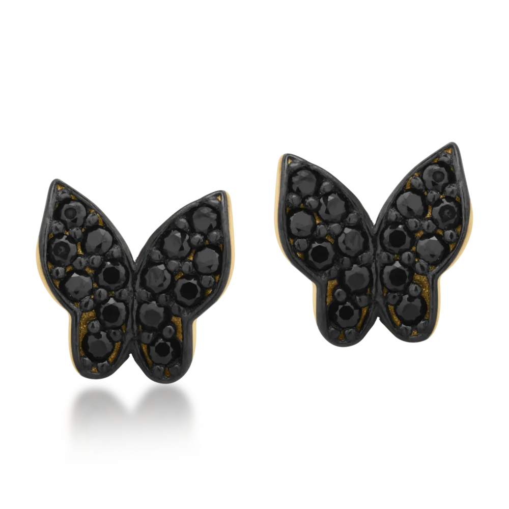 Cercei fluturi din aur galben - imagine 2