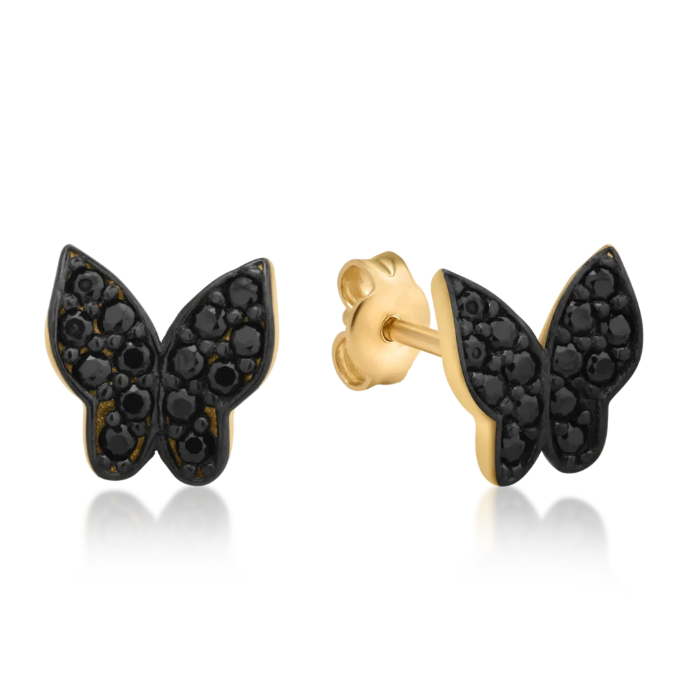 Cercei fluturi din aur galben