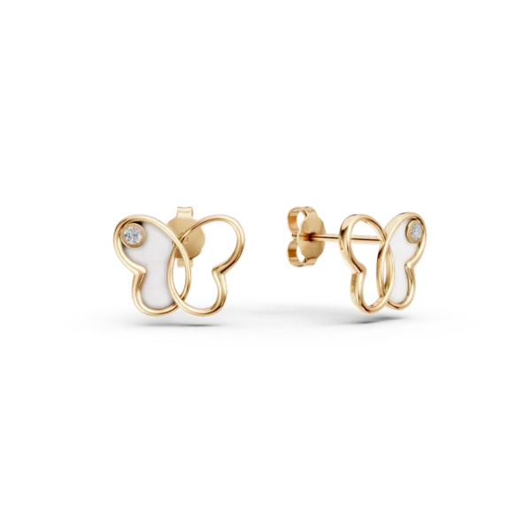 Cercei fluturi din aur galben