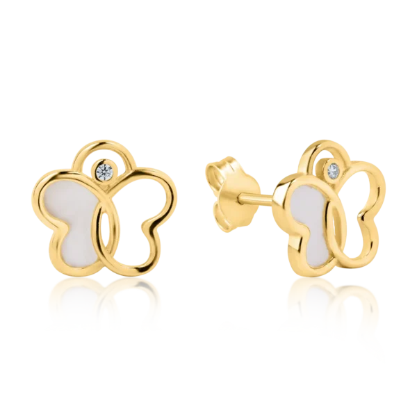 Cercei fluturi din aur galben