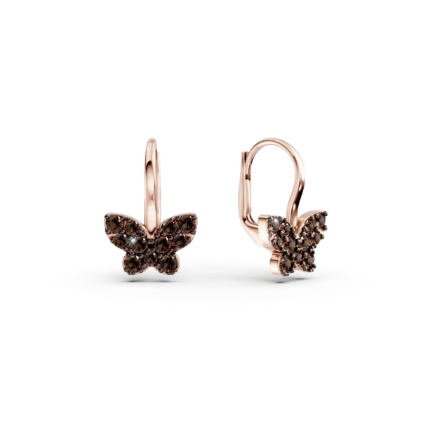 Cercei fluturi din aur roz