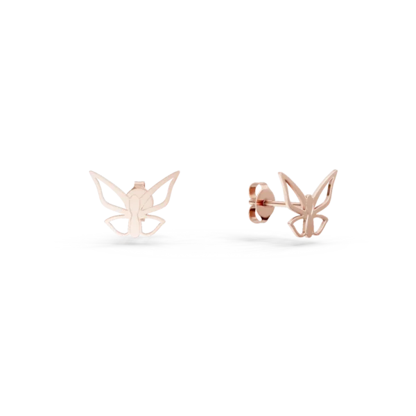 Cercei fluturi din aur roz