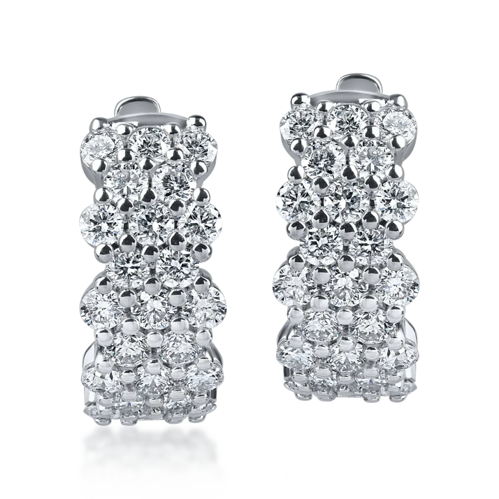 Cercei geometrici din aur alb cu diamante de 1.3ct - imagine 2