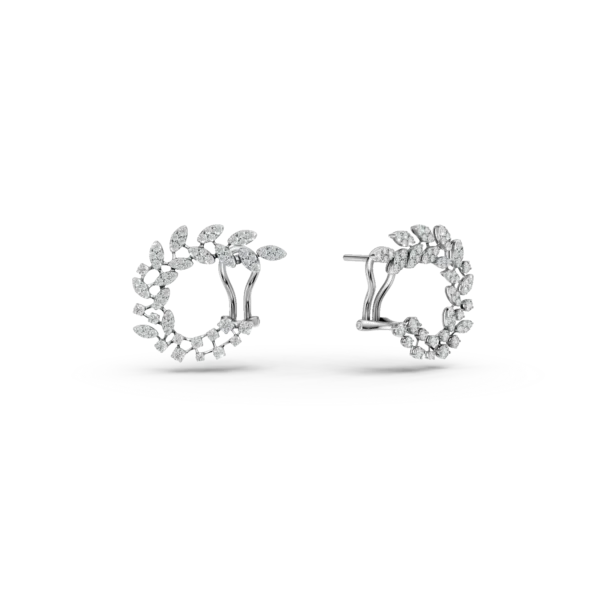 Cercei geometrici din aur alb cu diamante de 1.5ct