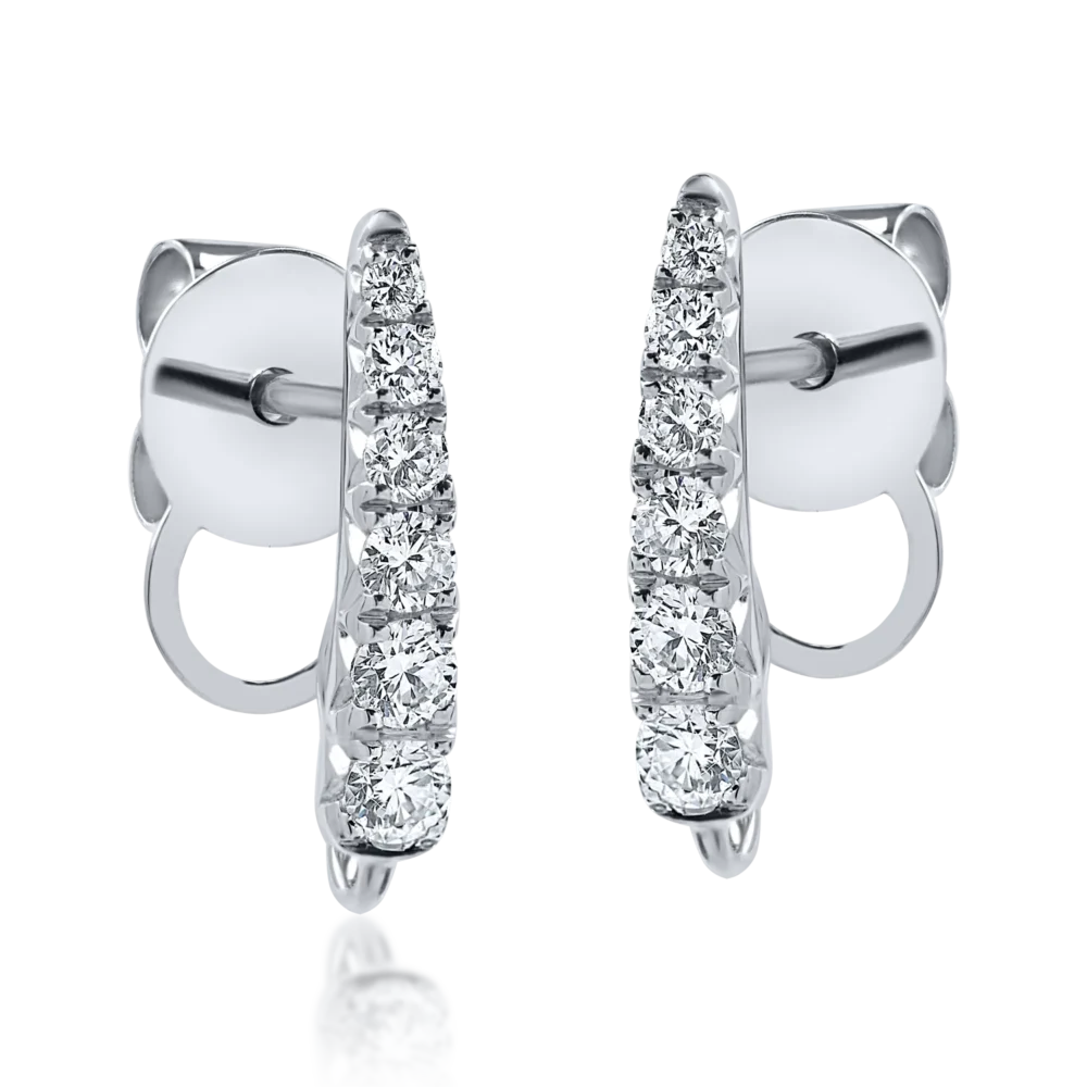 Cercei geometrici din aur alb cu rubelite pear si diamante de 2.8ct - imagine 3