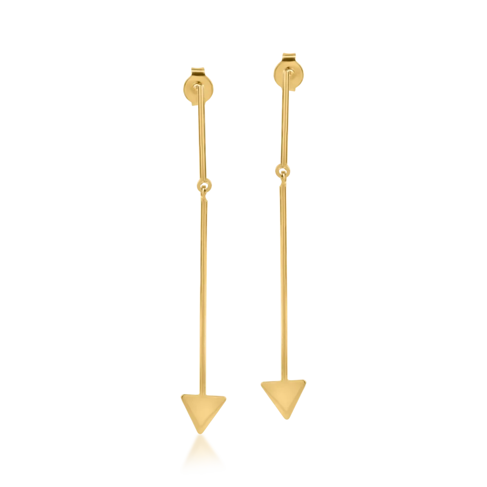 Cercei geometrici din aur galben - imagine 2