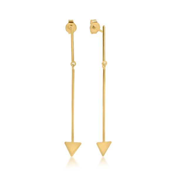 Cercei geometrici din aur galben