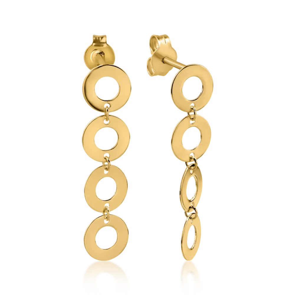 Cercei geometrici din aur galben