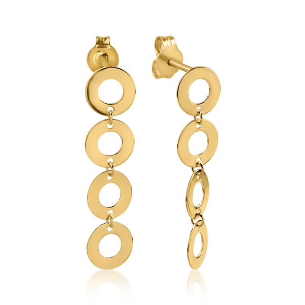 Cercei geometrici din aur galben