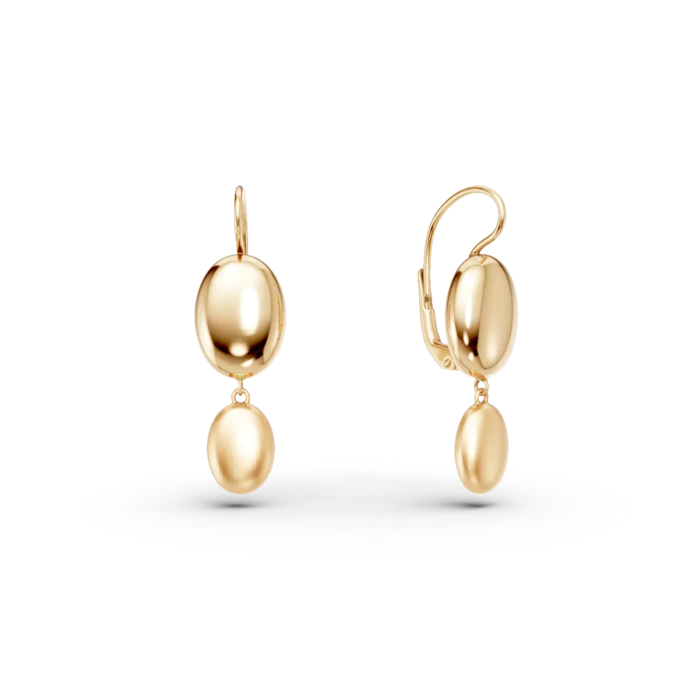 Cercei geometrici din aur galben