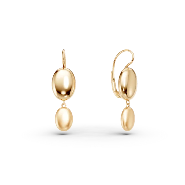 Cercei geometrici din aur galben