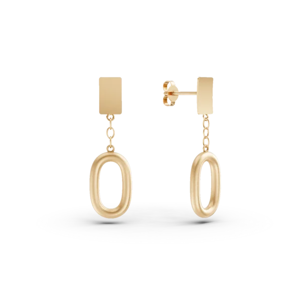 Cercei geometrici din aur galben