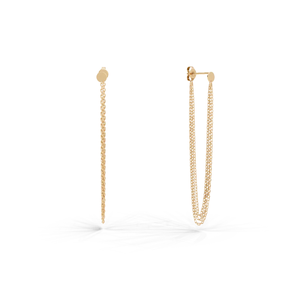 Cercei geometrici din aur galben