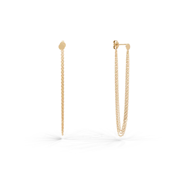 Cercei geometrici din aur galben