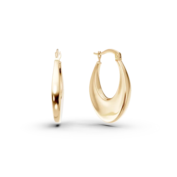 Cercei geometrici din aur galben