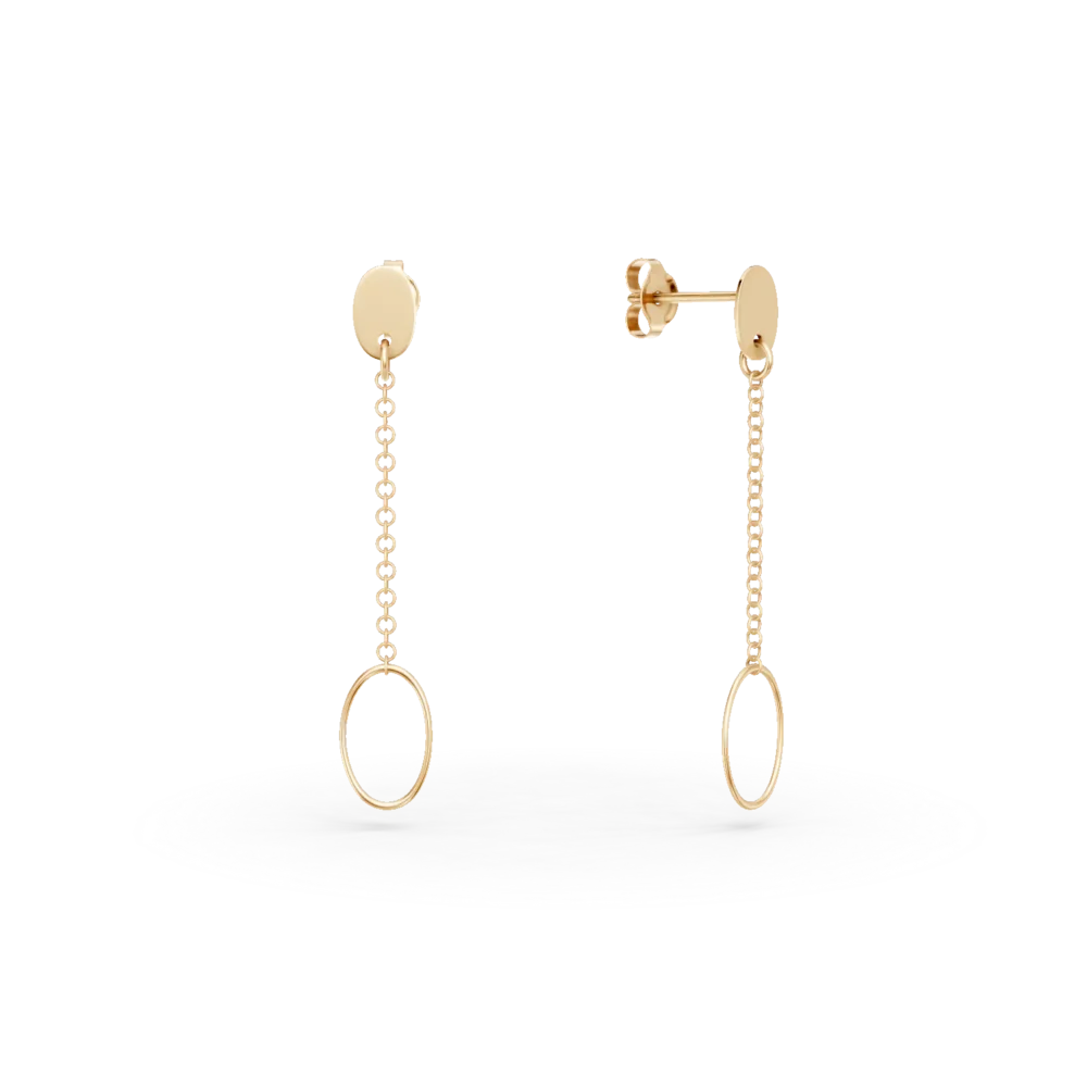 Cercei geometrici din aur galben