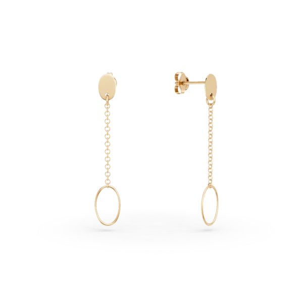 Cercei geometrici din aur galben