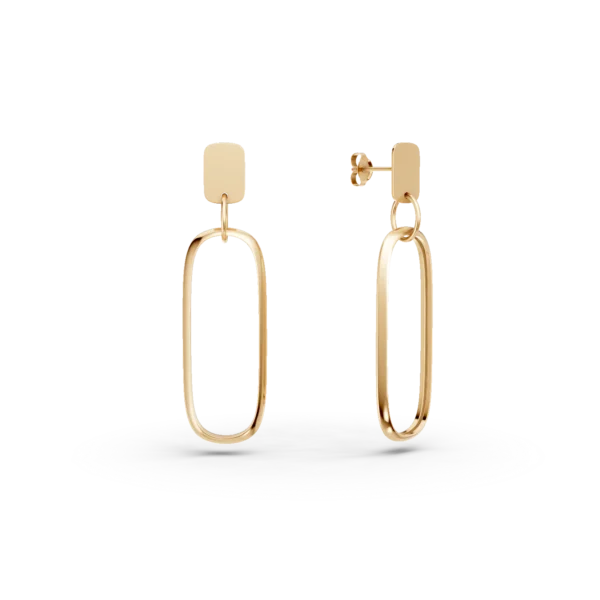 Cercei geometrici din aur galben