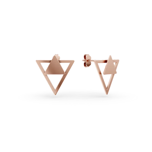 Cercei geometrici din aur roz